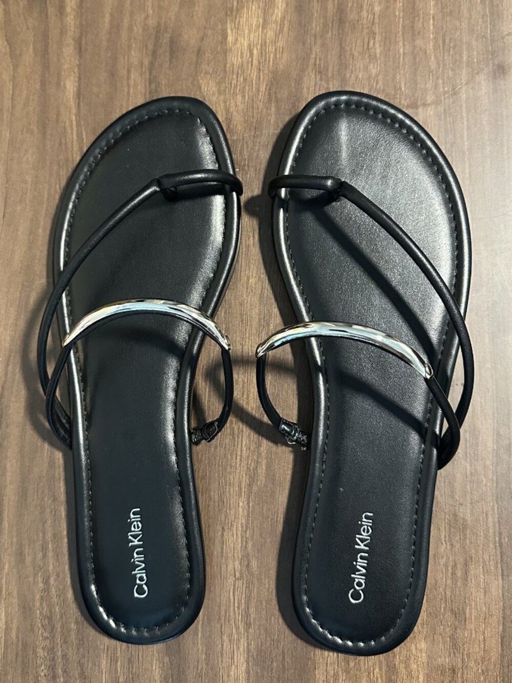 Calvin Klein Bienna Black Strappy Sandals Size 9M